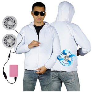 Cooling Jacket Fan for Summer Hooded air conditioning suit Sunscreen Jacket