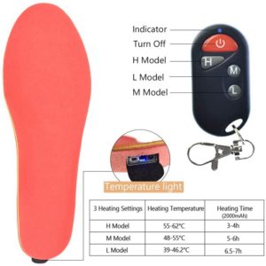 3.7V Winter Lithium Battery Powered Heated Insole Thermal Boot Pads Heated Insoles